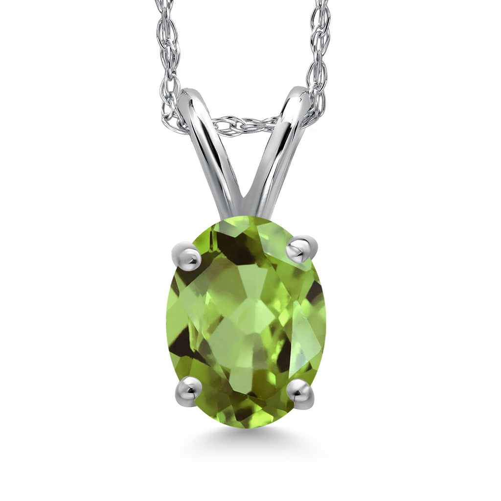 Peridot - August_Pendant in 10K White Gold