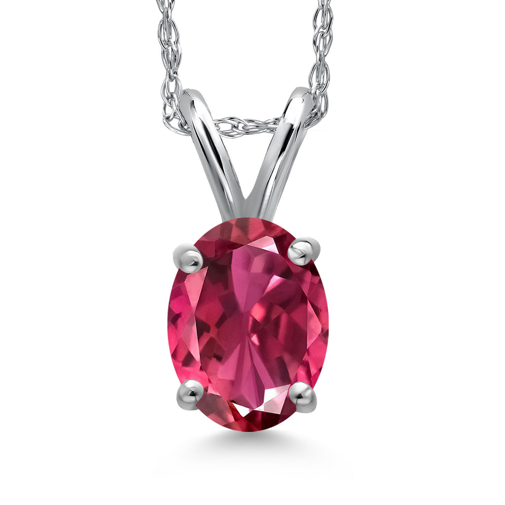 Pink Tourmaline - October_Pendant in 10K White Gold
