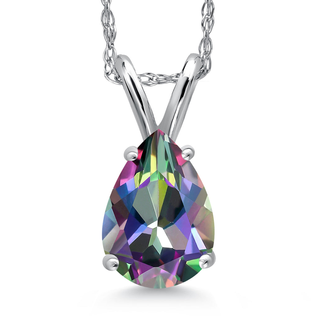 Green Mystic Topaz_Pendant in 14K White Gold