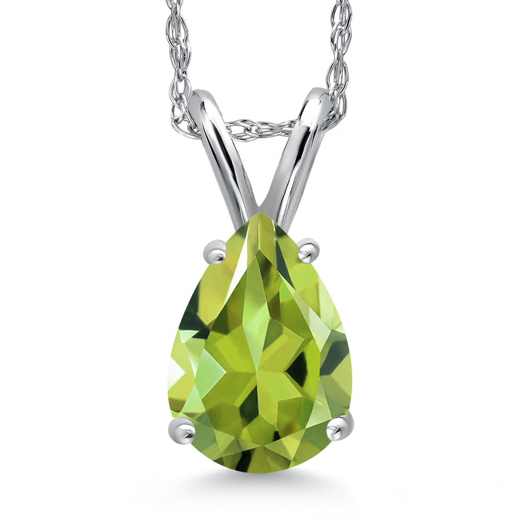 Peridot - August_Pendant in 14K White Gold
