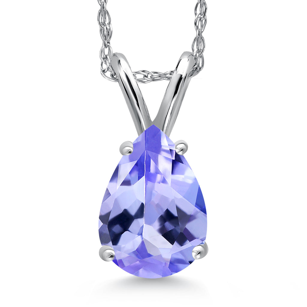 Tanzanite - December_Pendant in 14K White Gold
