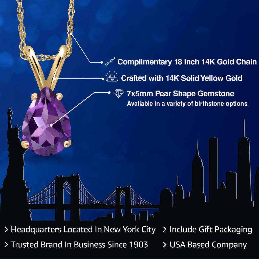 Amethyst - February_Pendant in 10K Yellow Gold