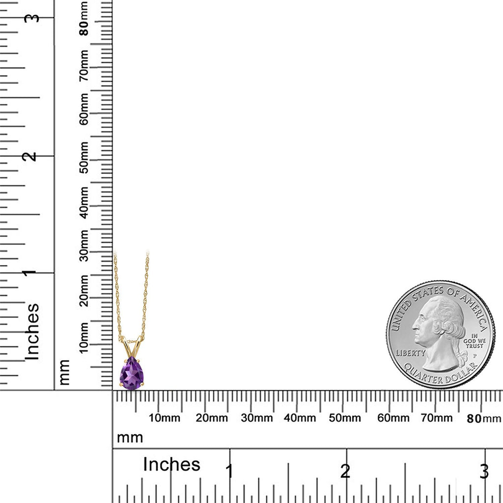 Amethyst - February_Pendant in 10K Yellow Gold