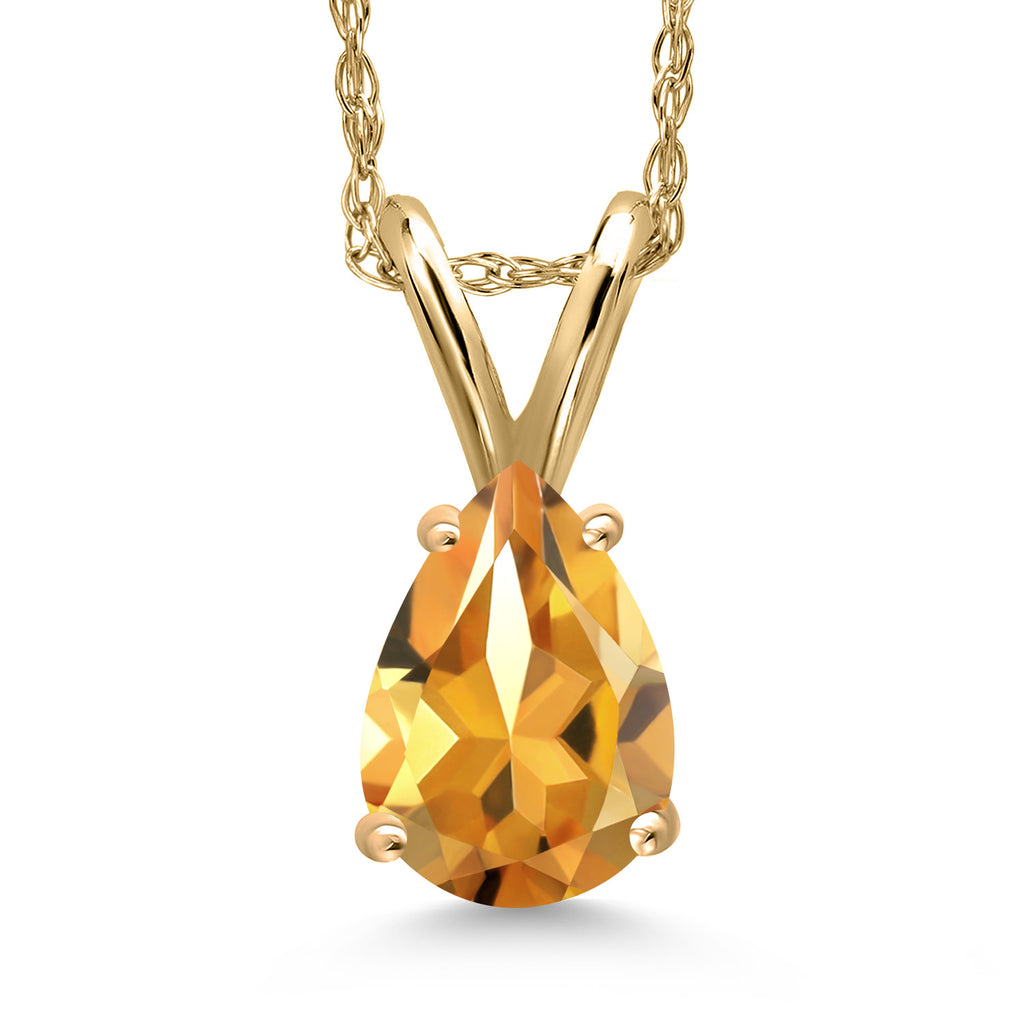 Citrine - November_Pendant in 10K Yellow Gold
