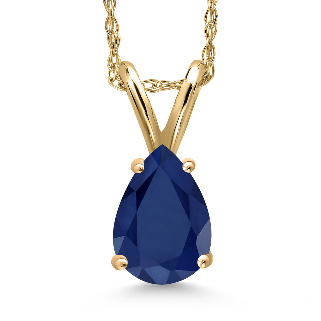 Blue Sapphire - September_Pendant in 10K Yellow Gold