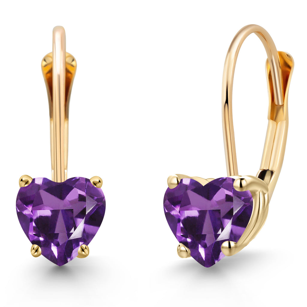 Amethyst - February_Earrings in 14K Yellow Gold