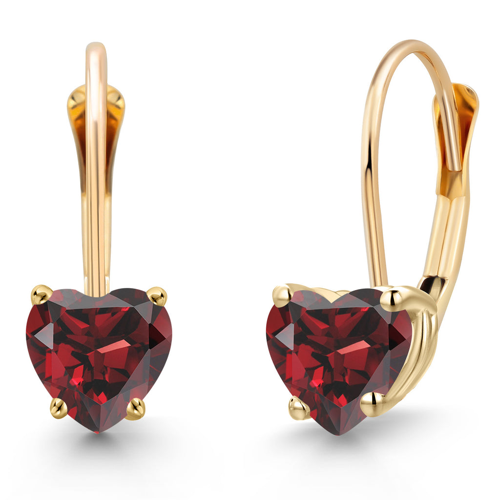 Garnet - January_Earrings in 14K Yellow Gold