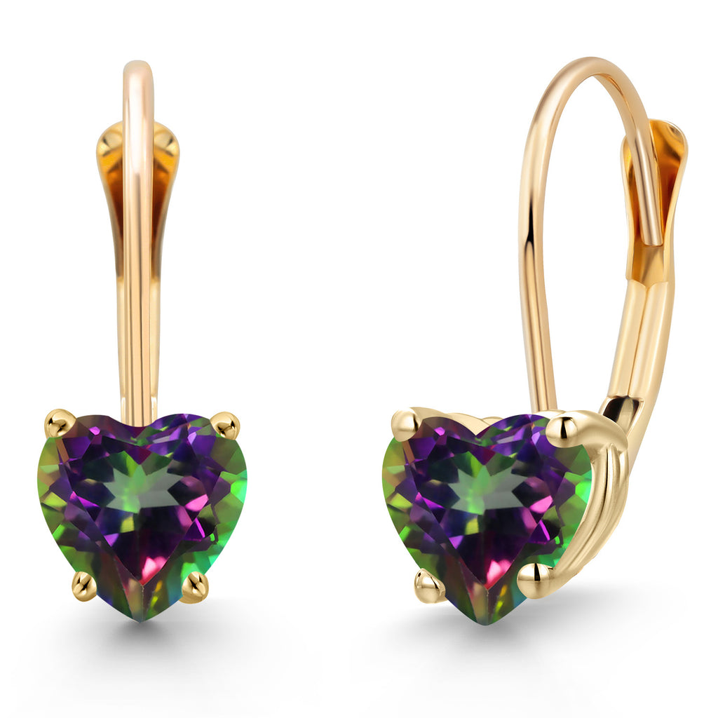 Green Mystic Topaz_Earrings in 14K Yellow Gold