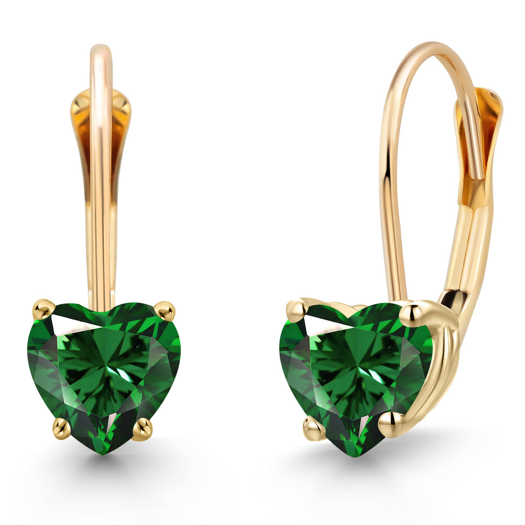 Nano Emerald - May_Earrings in 14K Yellow Gold