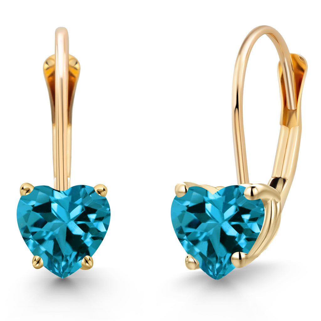 London Blue Topaz - November_Earrings in 14K Yellow Gold