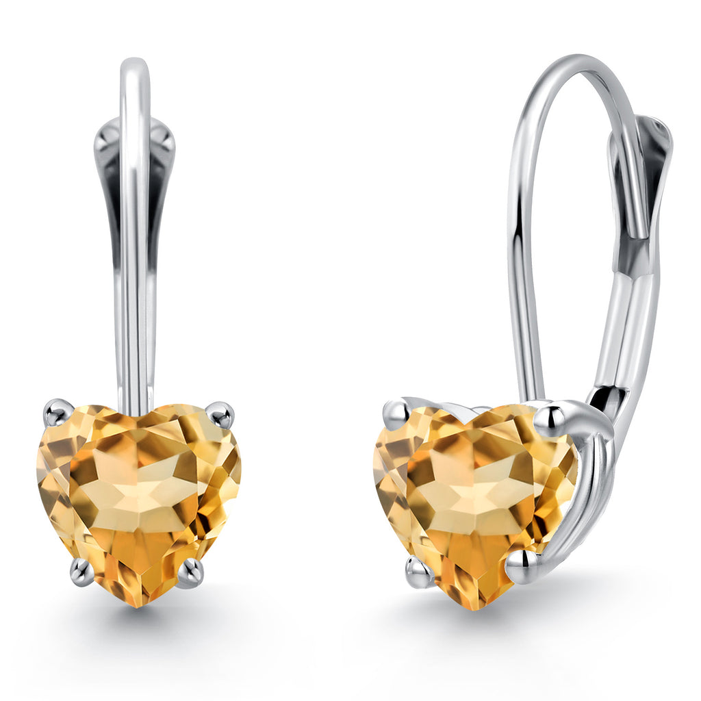 Citrine - November_Earrings in 14K White Gold