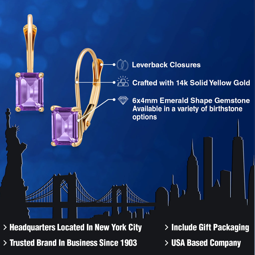 Amethyst_Earrings in 14K Yellow Gold