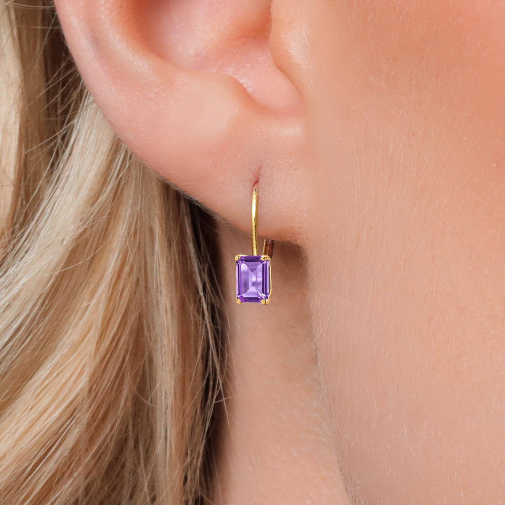 Amethyst_Earrings in 14K Yellow Gold