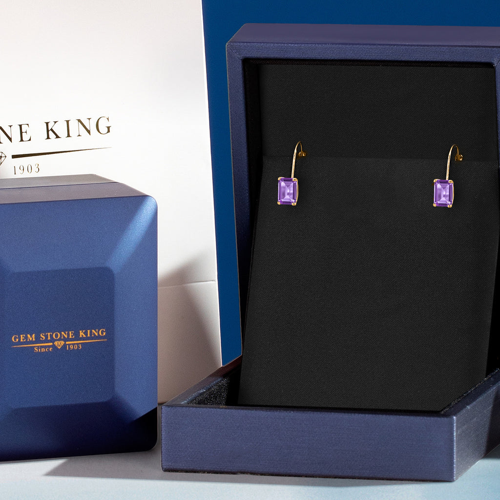 Amethyst_Earrings in 14K Yellow Gold