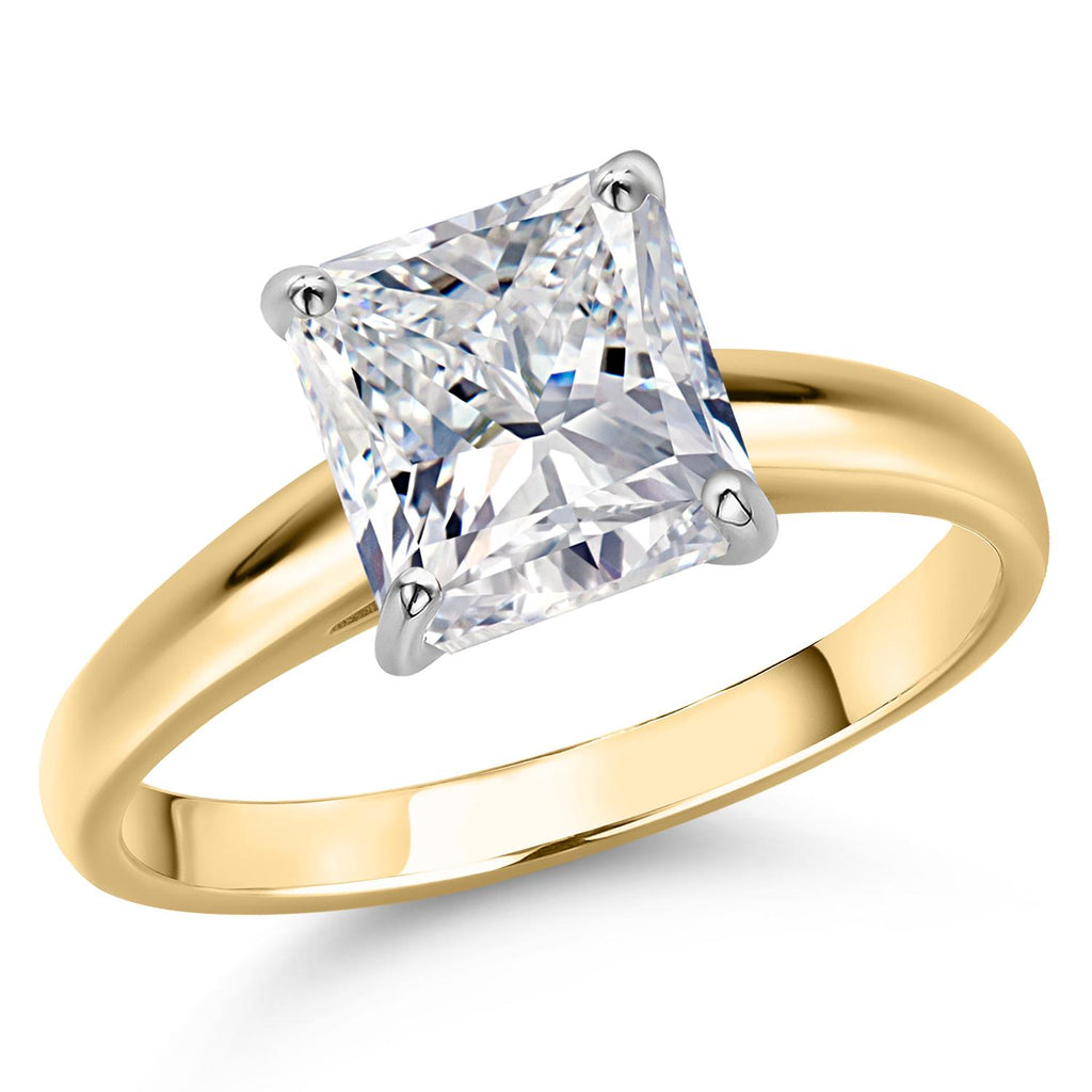 Princess Cut_4.00 Carat_5_Ring in 14K Two Tone Gold