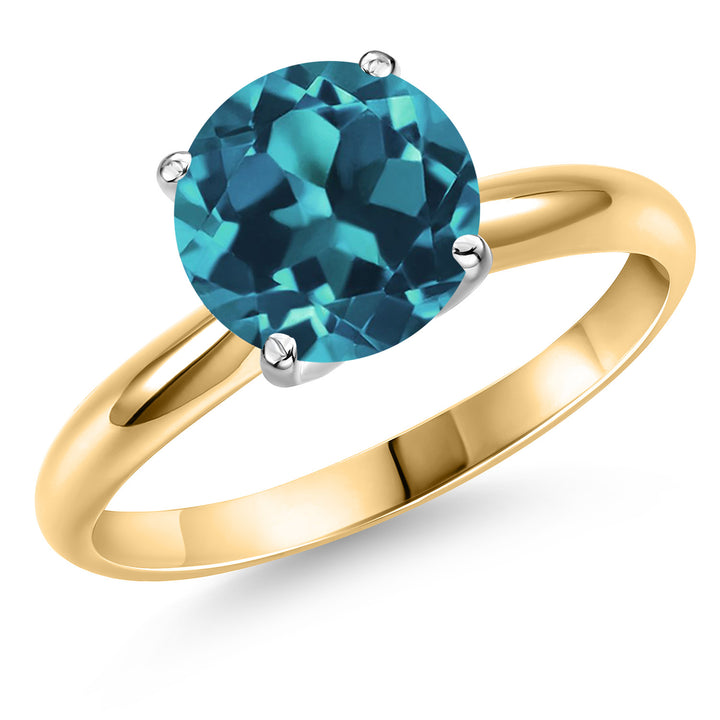 London Blue Topaz - November_5_Ring in 14K Two Tone Gold