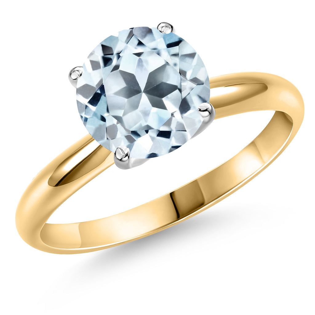 Sky Blue Topaz - November_9_Ring in 14K Two Tone Gold