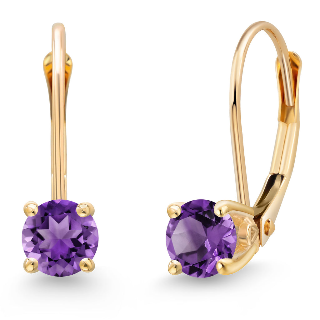 Amethyst - February_Earrings in 14K Yellow Gold