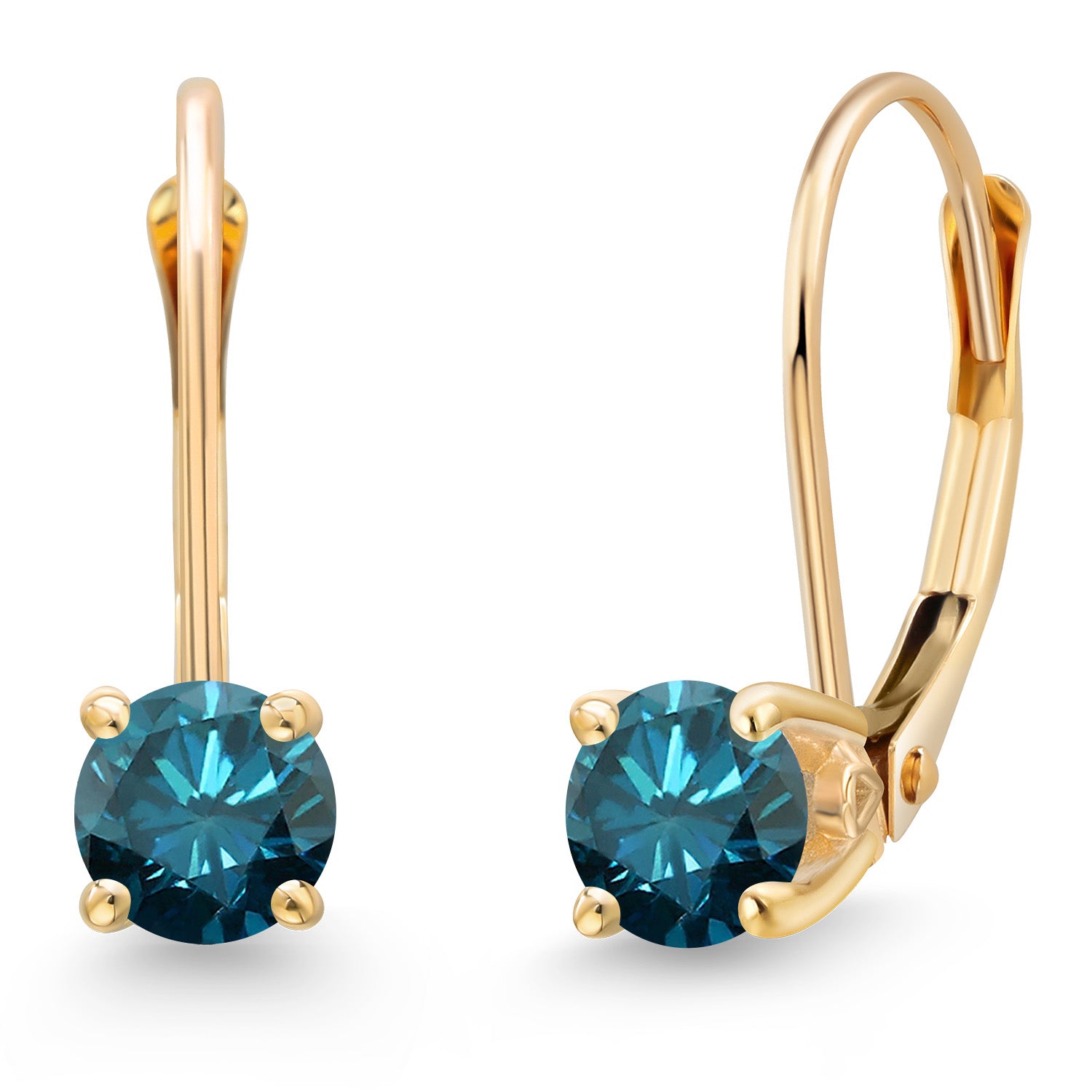 Blue Diamond - April_Earrings in 14K Yellow Gold