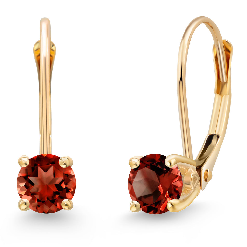 Garnet - January_Earrings in 14K Yellow Gold