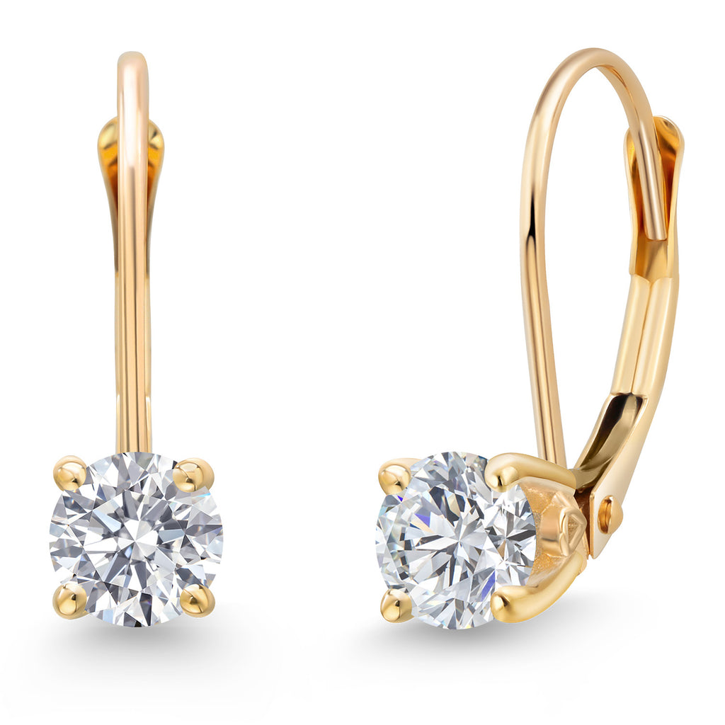 White Lab Grown Diamond - April_Earrings in 14K Yellow Gold