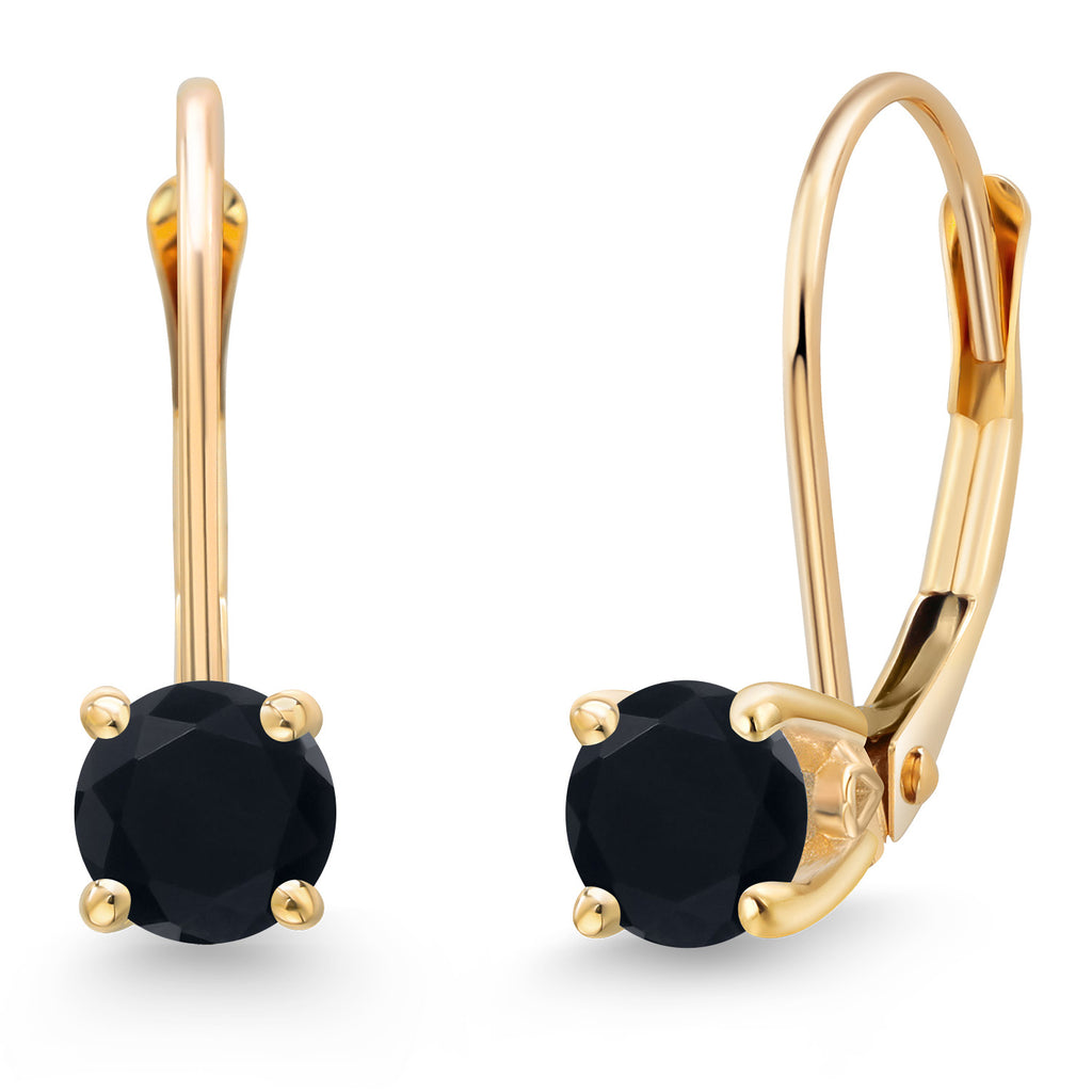 Onyx - December_Earrings in 14K Yellow Gold
