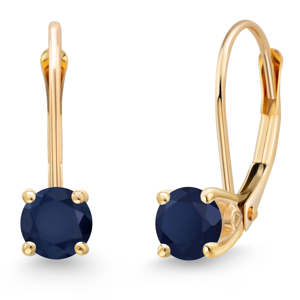 Blue Sapphire - September_Earrings in 14K Yellow Gold