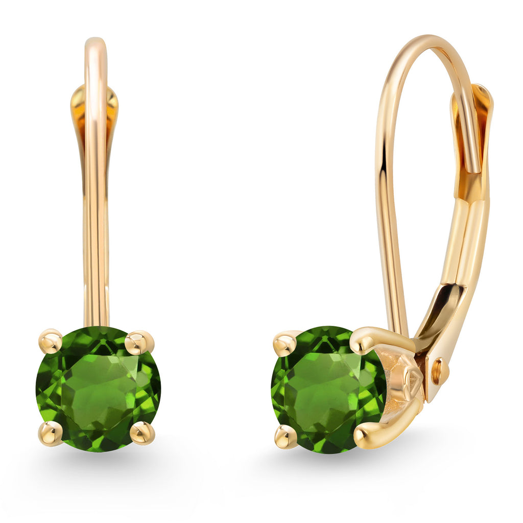 Green Tourmaline - October_Earrings in 14K Yellow Gold