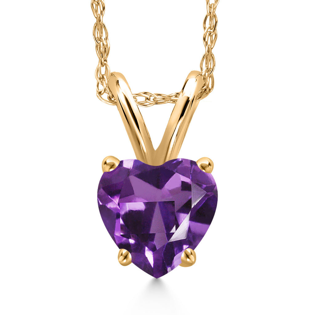 Amethyst - February_Pendant in 10K Yellow Gold