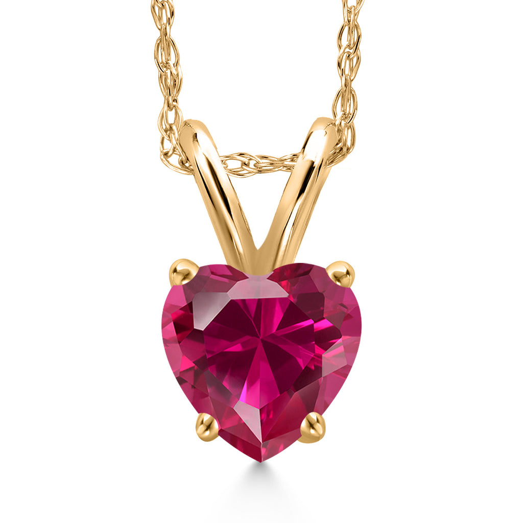 Created Ruby - July_Pendant in 10K Yellow Gold