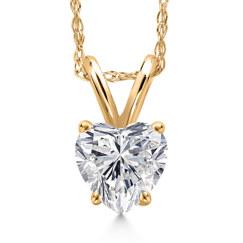 White Lab Grown Diamond - April_Pendant in 10K Yellow Gold