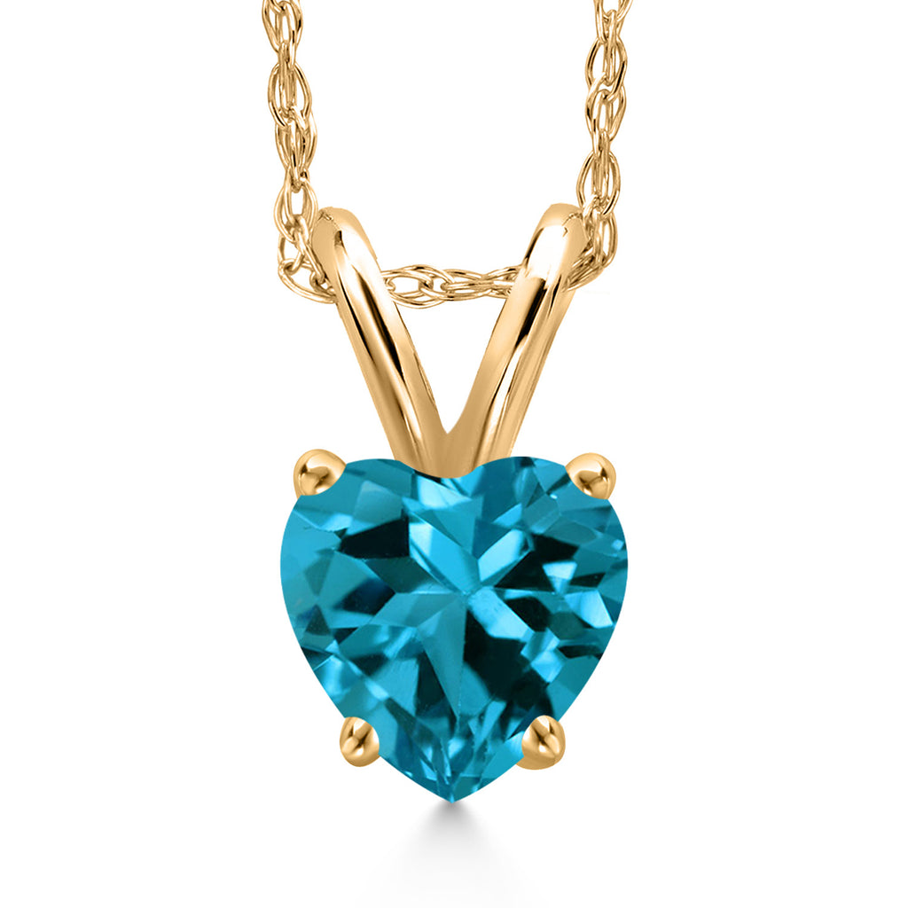 London Blue Topaz - November_Pendant in 10K Yellow Gold