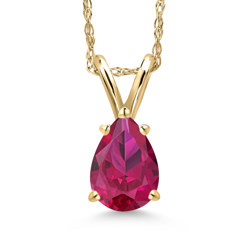 Created Ruby - July_Pendant in 10K Yellow Gold