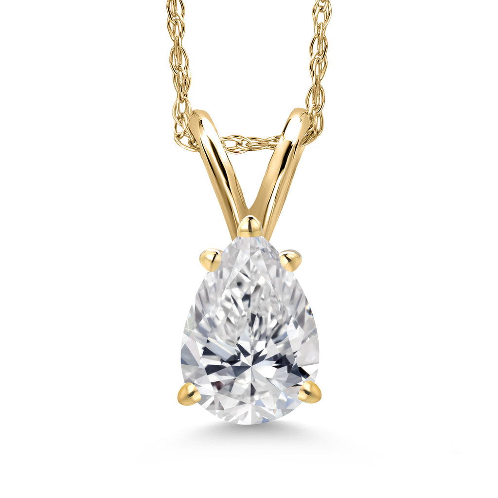 White Lab Grown Diamond - April_Pendant in 10K Yellow Gold