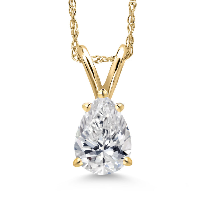 White Lab Grown Diamond - April_Pendant in 10K Yellow Gold
