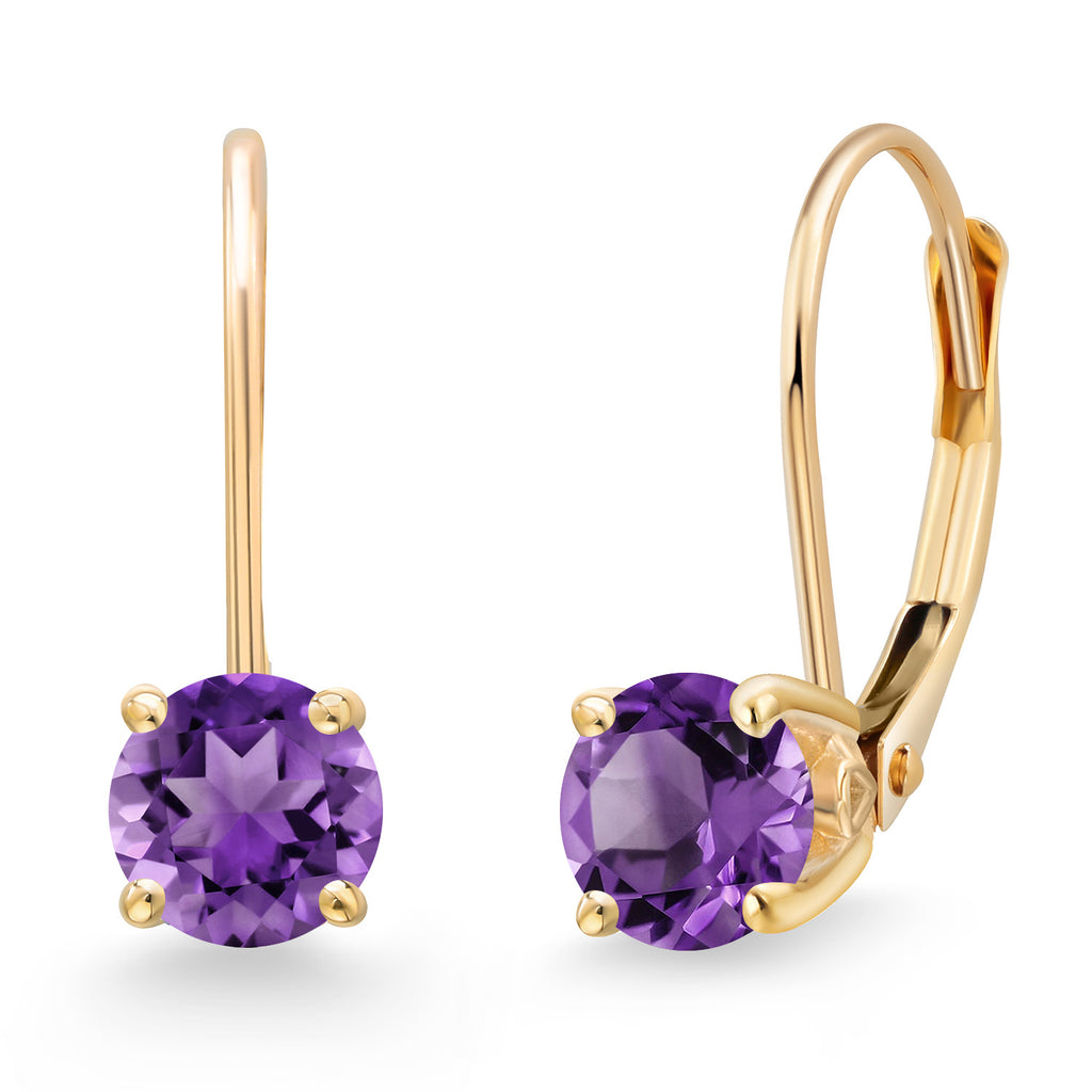 Amethyst - February_Earrings in 14K Yellow Gold