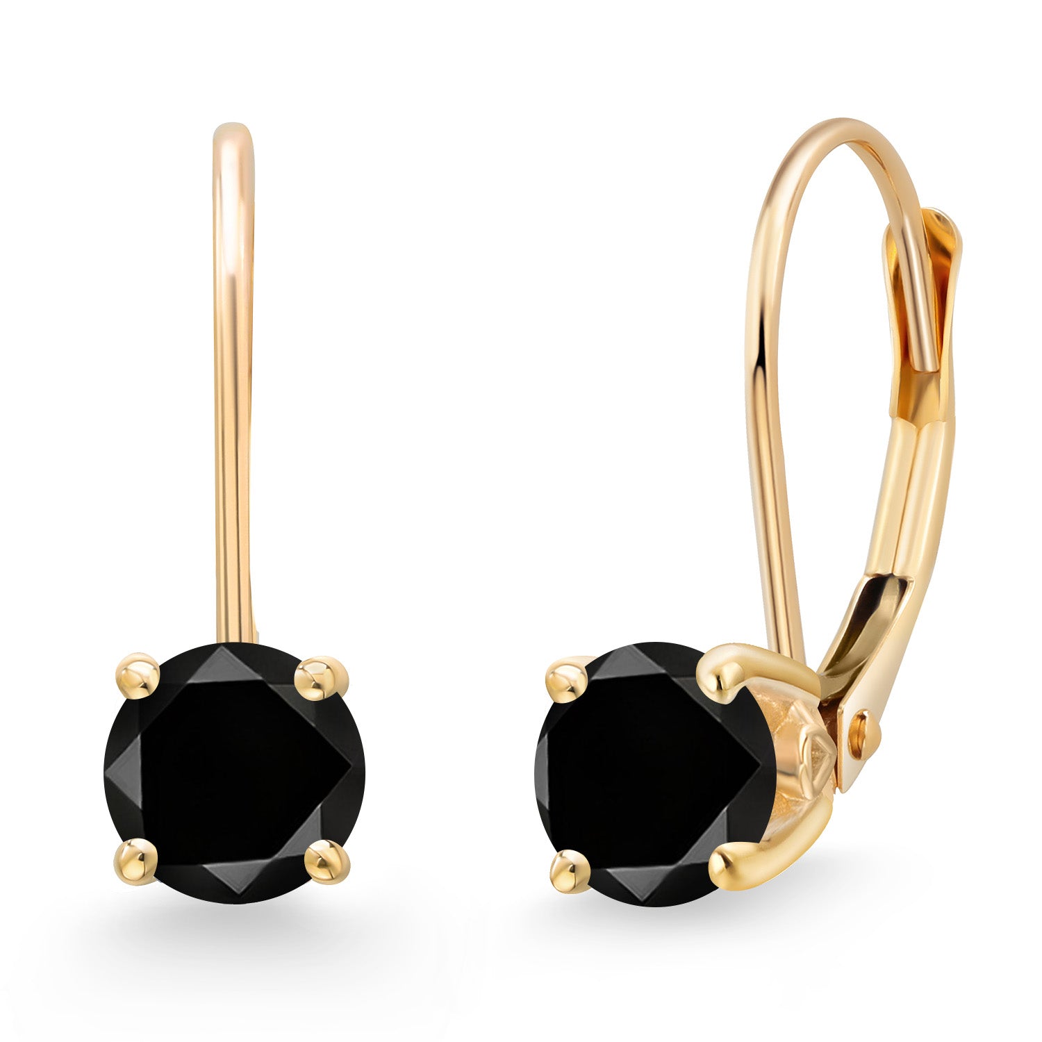 Black Diamond - April_Earrings in 14K Yellow Gold