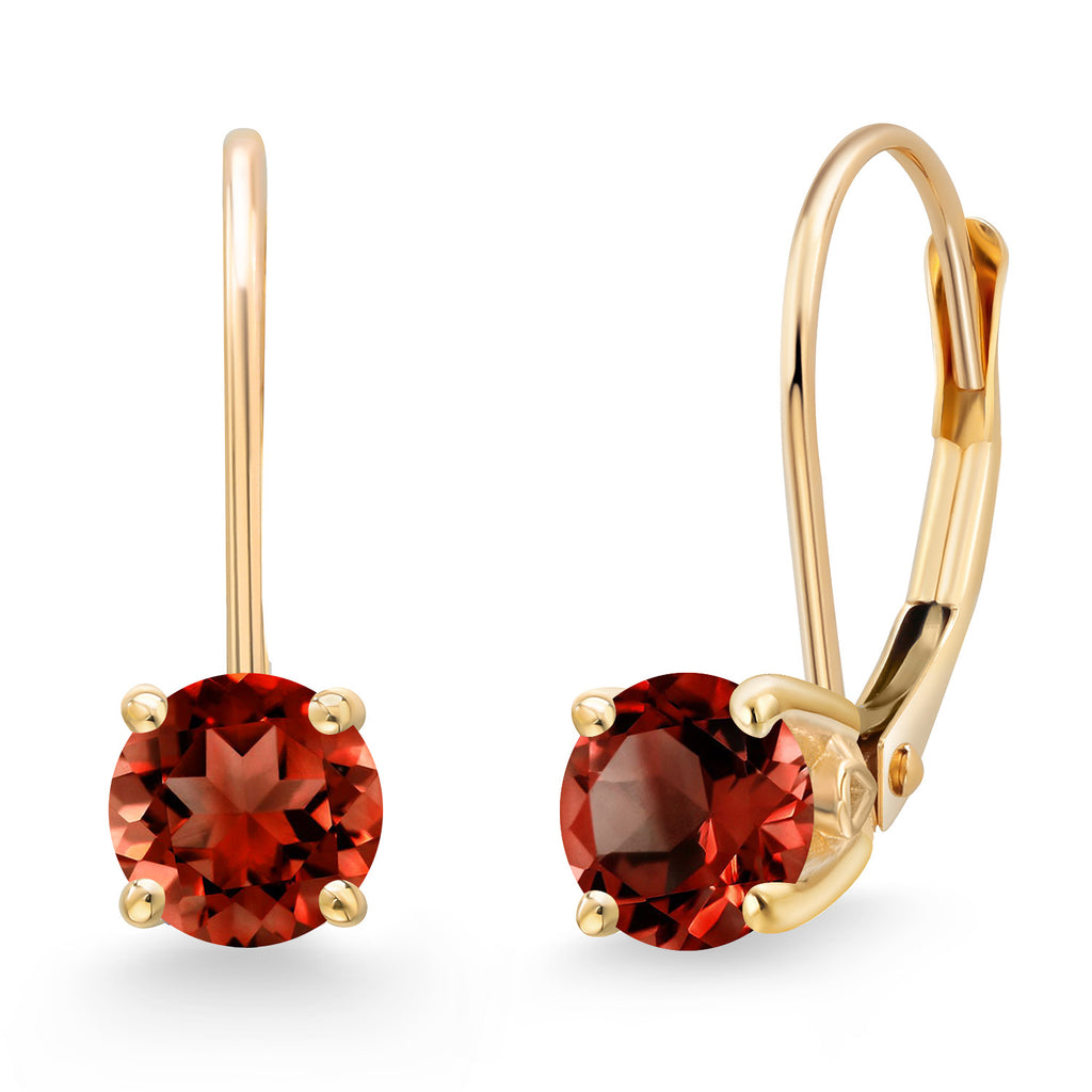 Garnet - January_Earrings in 14K Yellow Gold