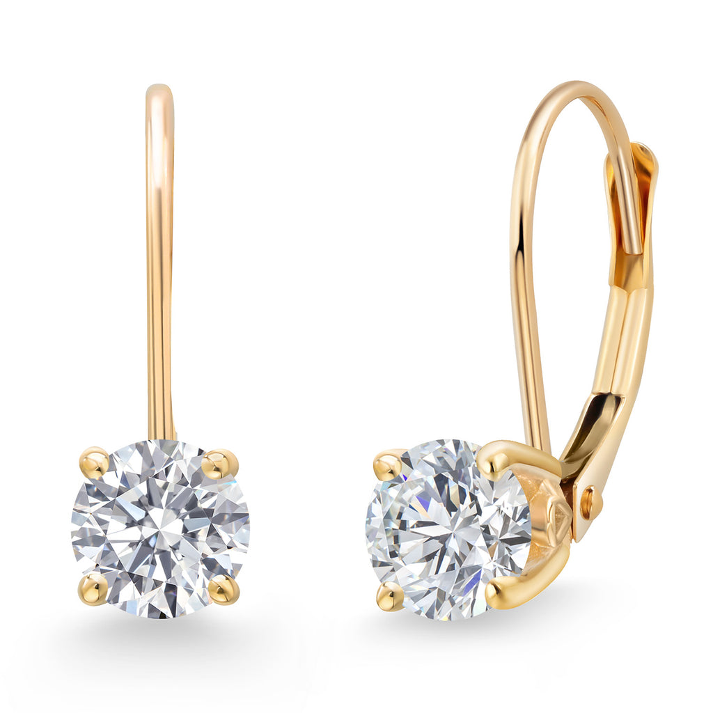 White Lab Grown Diamond - April_Earrings in 14K Yellow Gold