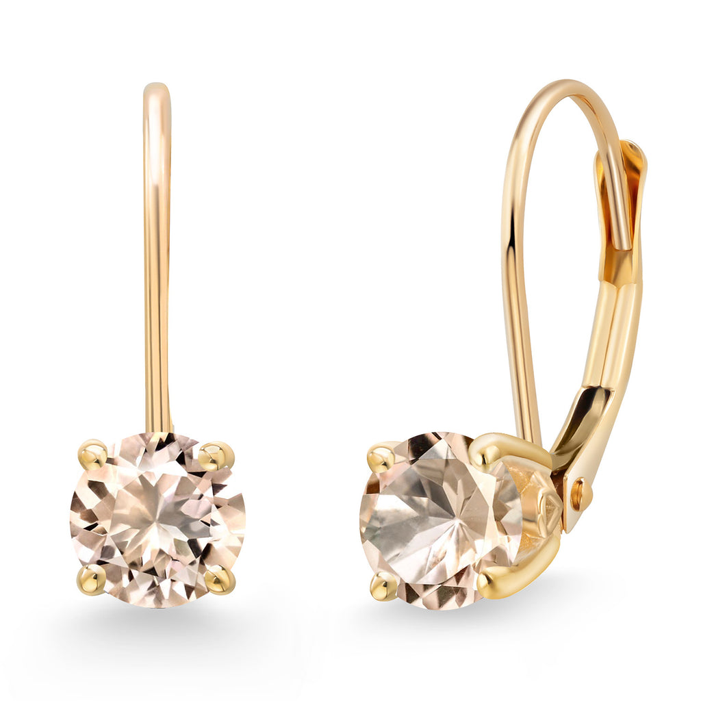 Morganite - October_Earrings in 14K Yellow Gold