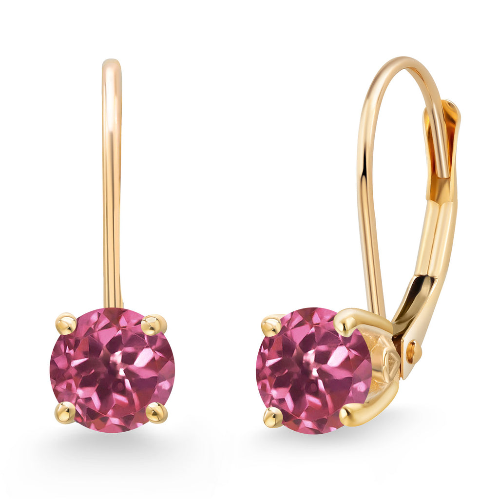 Pink Tourmaline - October_Earrings in 14K Yellow Gold