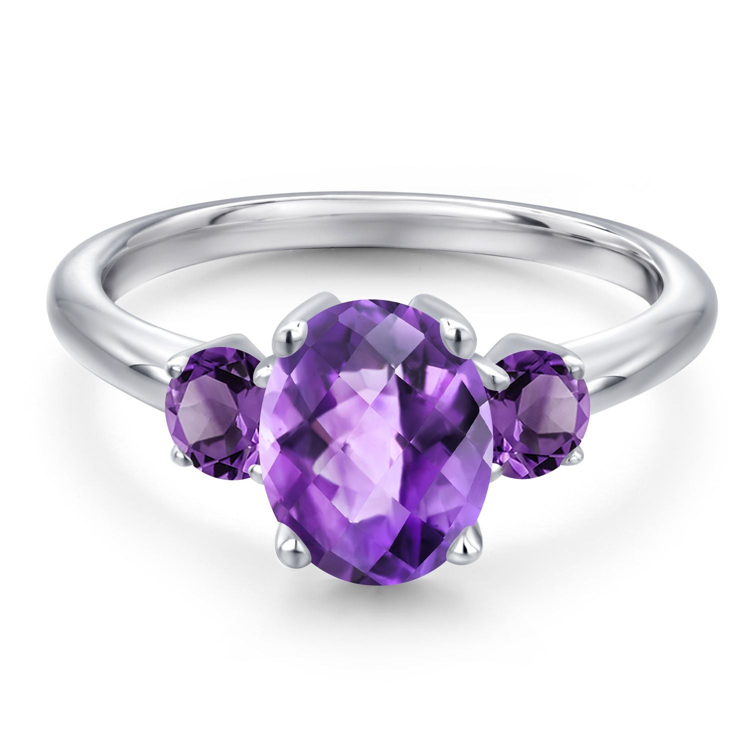 Amethyst_5_Ring in 925 Sterling Silver