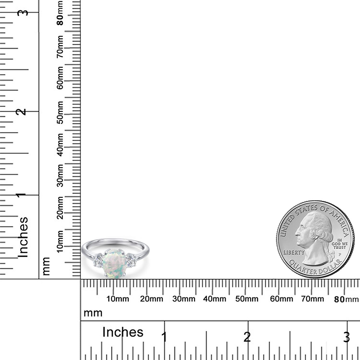 Opal and Lab Grown Diamond_5_Ring in 925 Sterling Silver