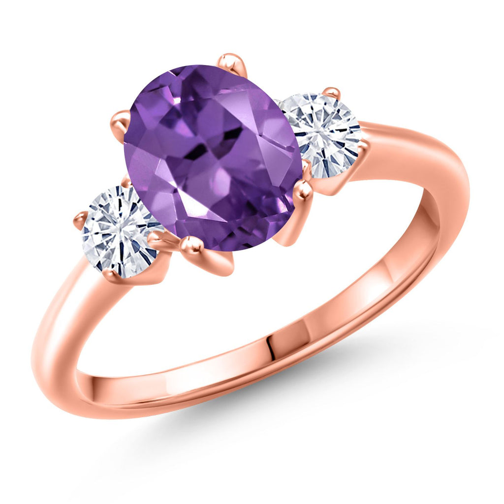 Amethyst - February_7_Ring in 925 Rose Gold Plated Silver