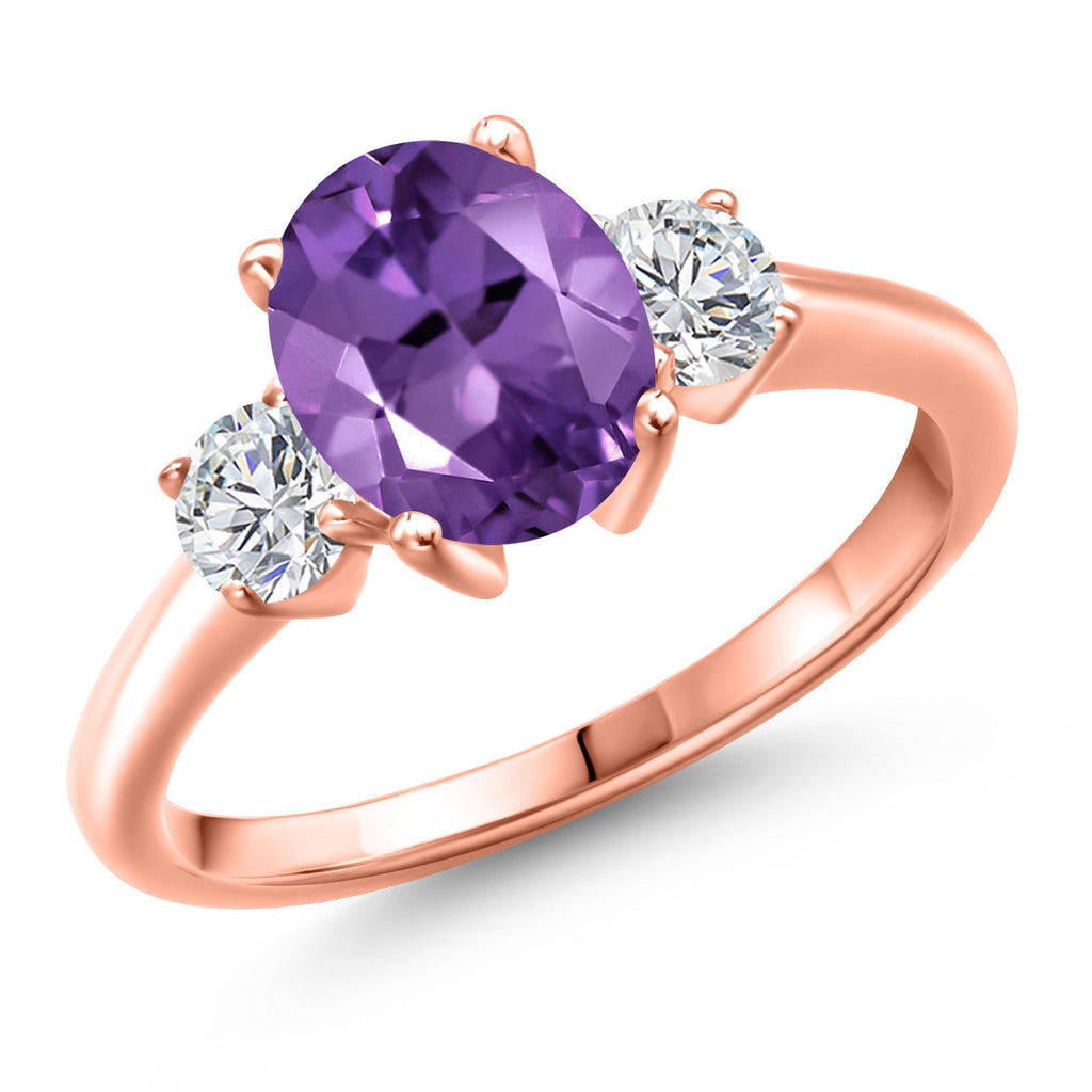 Amethyst - February_9_Ring in 925 Rose Gold Plated Silver