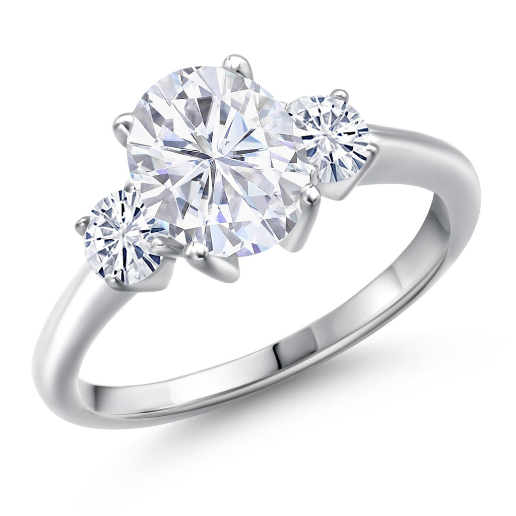 White Moissanite - April_9_Ring in 925 Sterling Silver