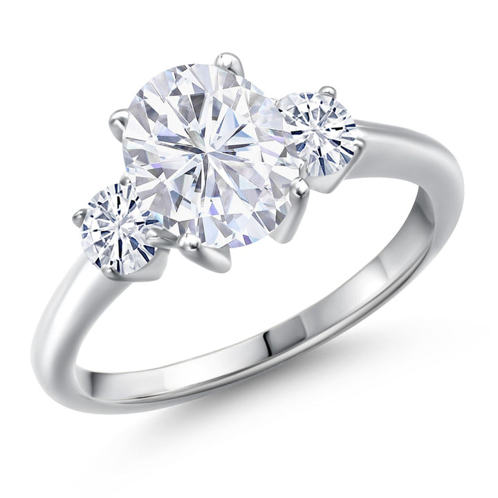 White Moissanite - April_5_Ring in 925 Sterling Silver
