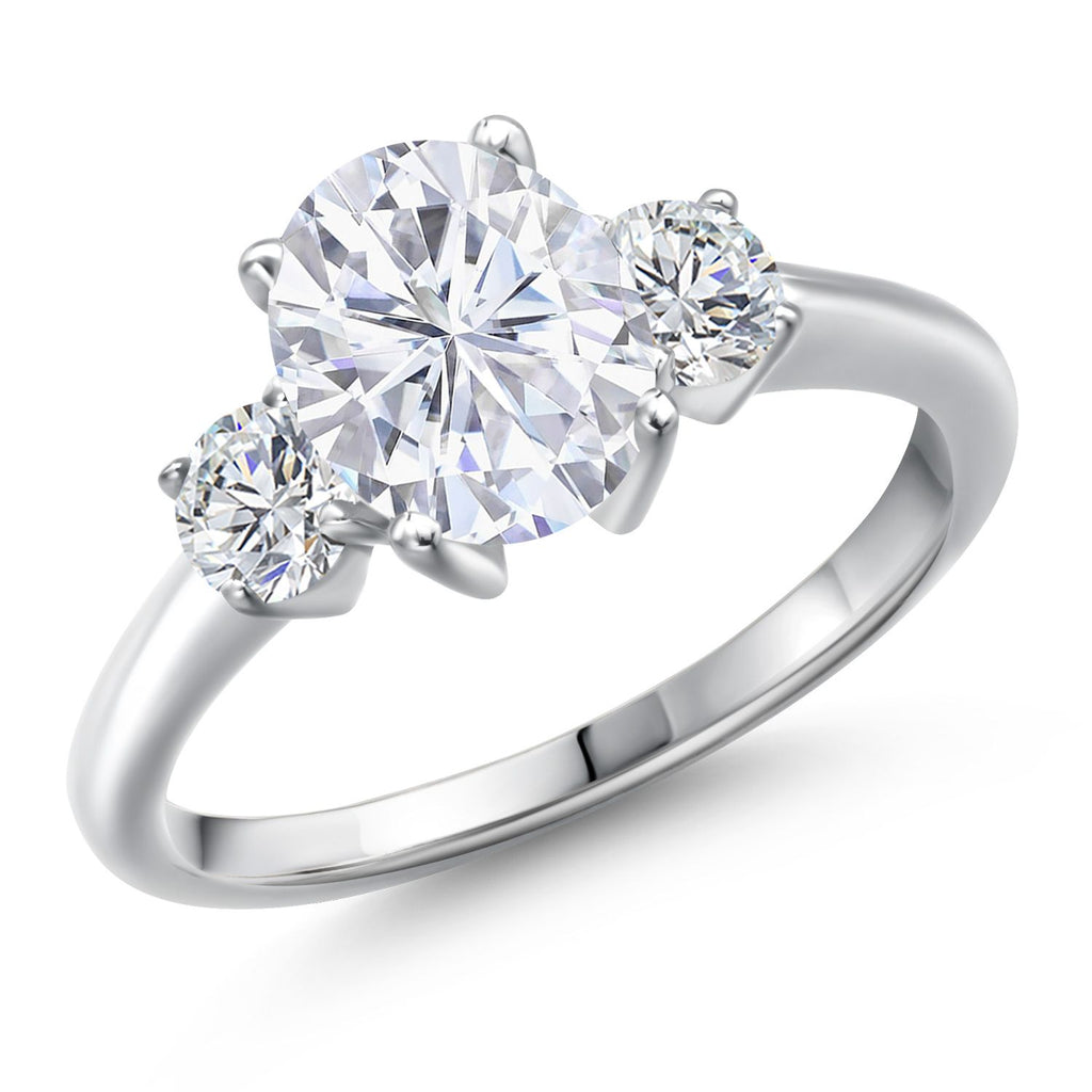 White Moissanite - April_9_Ring in 925 Sterling Silver