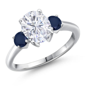White Moissanite - April_5_Ring in 925 Sterling Silver