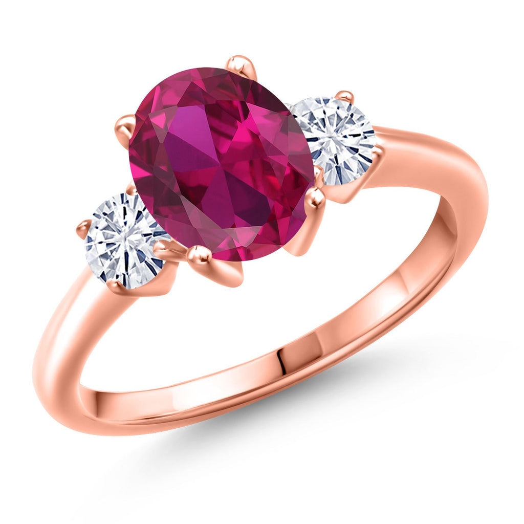 Created Ruby - July_5_Ring in 925 Rose Gold Plated Silver